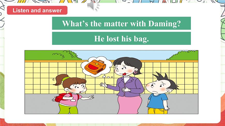 外研版英語五年級上冊 Module 4 Unit 2 《What's the matter with Daming？》課件第7頁