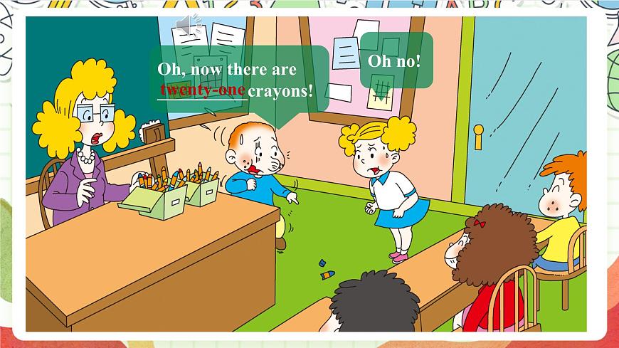 外研版英語五年級(jí)上冊(cè) Module 5 Unit 1 《There are only nineteen crayons.》 課件第7頁