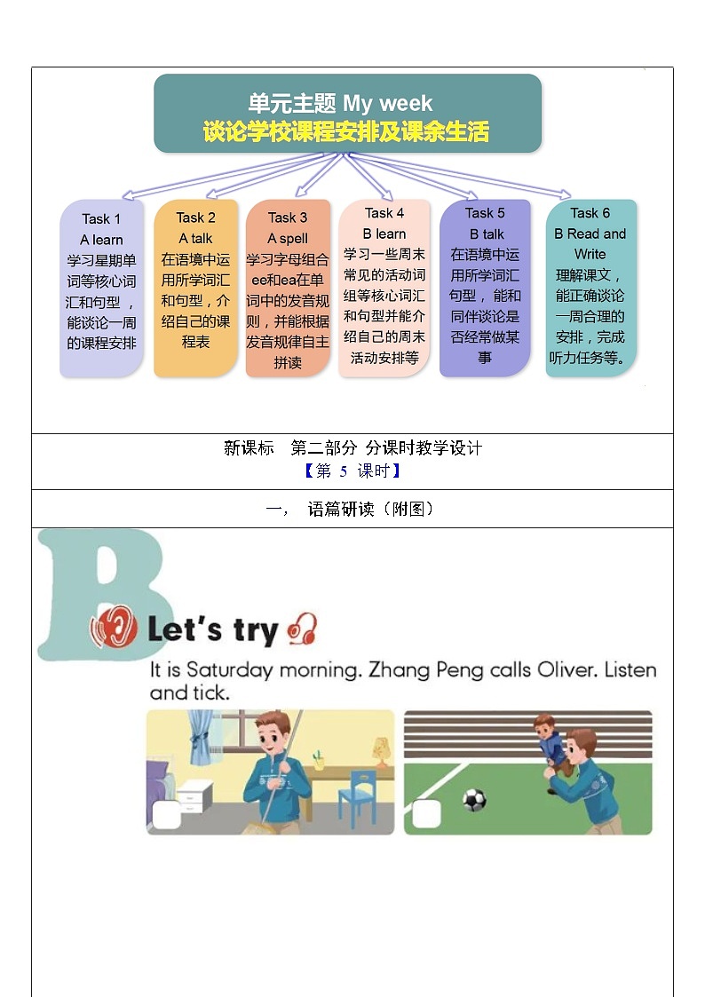 人教版英语五年级上册Unit 2 《My week PB Let's talk》课件+单元整体教案+动画素材03