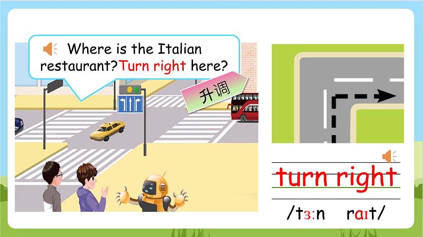 人教版英語(yǔ)六上Unit 1 《How can I get there PB Let's learn 》課件第8頁(yè)