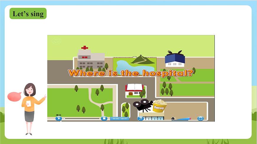 人教版英語六上Unit 1 《How can I get there PB Let's learn》 課件第2頁