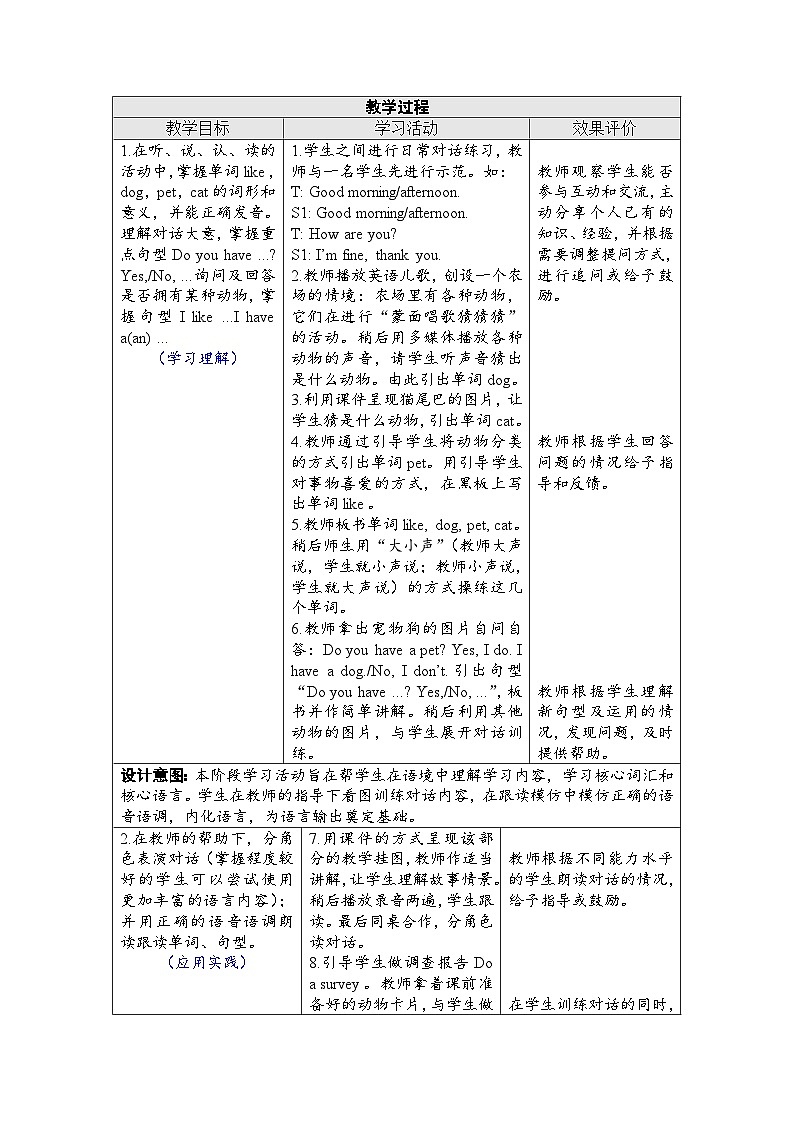 Unit 3 Amazing animals 第一课时 Part A Let’s talk & Do a survey(教案)-2024-2025学年人教PEP版(2024)英语三年级上册第2页
