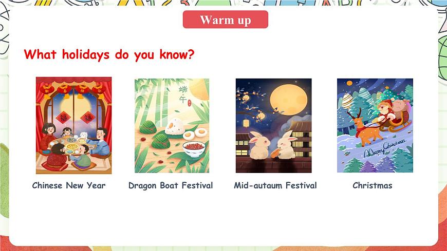 人教版新起點(diǎn)英語(yǔ)二上 Unit6《Happy Holidays》Lesson1 課件第2頁(yè)