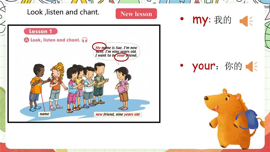 人教版新起點英語三上 Unit 1 《Myself》 Lesson 1 課件第7頁