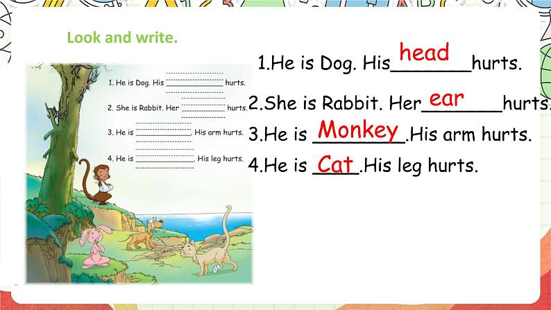 人教版新起点英语三上 Unit 2 《My body 》Let's check Fun time story 课件06