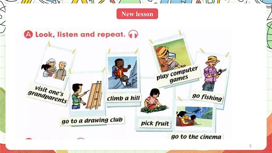 人教版新起點(diǎn)英語四上 Unit 2 《On the weekend》 lesson 1 課件第5頁