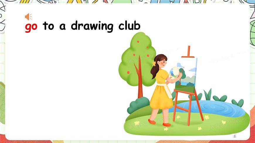人教版新起點(diǎn)英語四上 Unit 2 《On the weekend》 lesson 1 課件第8頁