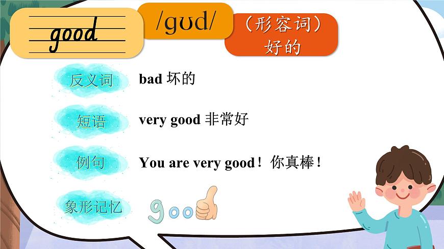 Unit 1 Hello! 單詞講解（課件）-2024-2025學(xué)年湘少版（三起）（2024）英語三年級(jí)上冊(cè)第6頁