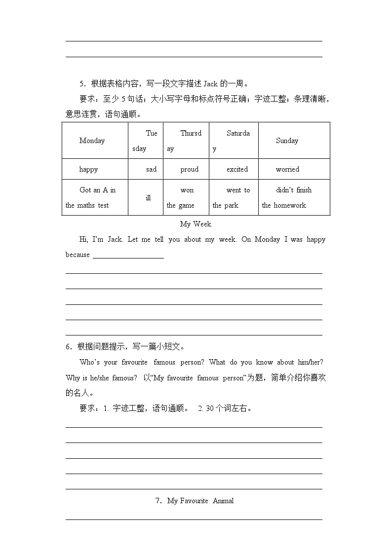 专题10+书面表达--2024-2025学年六年级英语上册期末专项复习(人教新起点)02