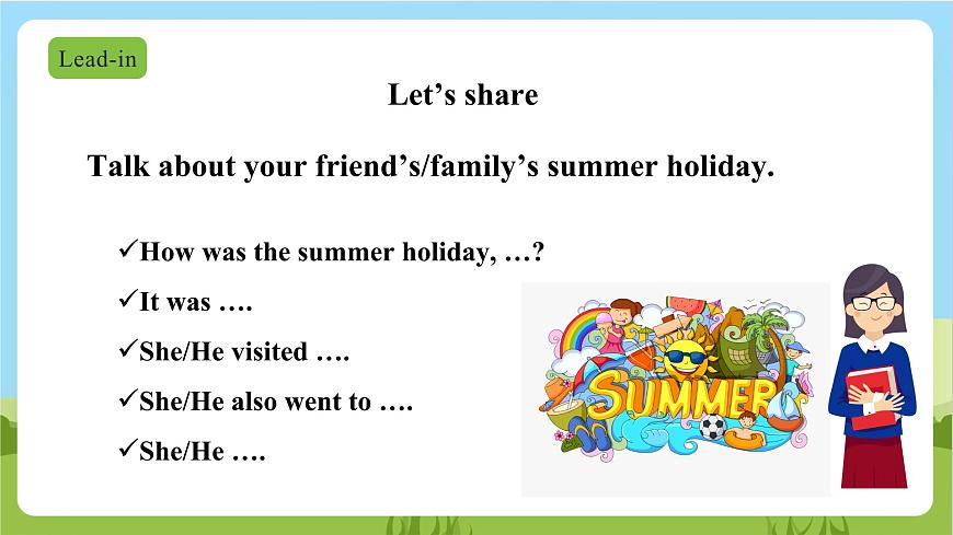 牛津深圳版英語六上Unit 2《My summer holiday》第二課時(shí) 課件第3頁