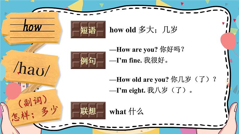 Unit 3 How old are you 单词讲解(课件)-2024-2025学年湘少版(三起)(2024)英语三年级上册03