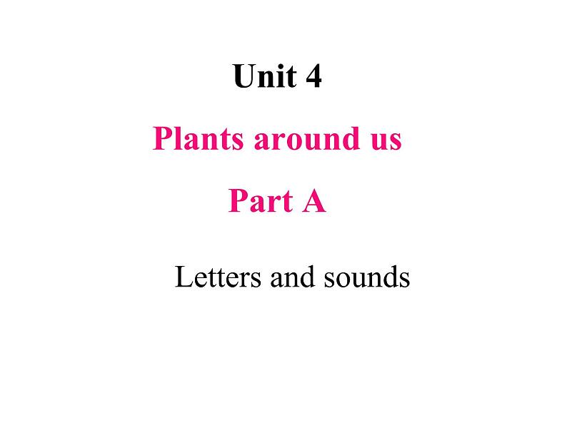 Unit 4 Plants around us Part A Letters and sounds课件+素材01
