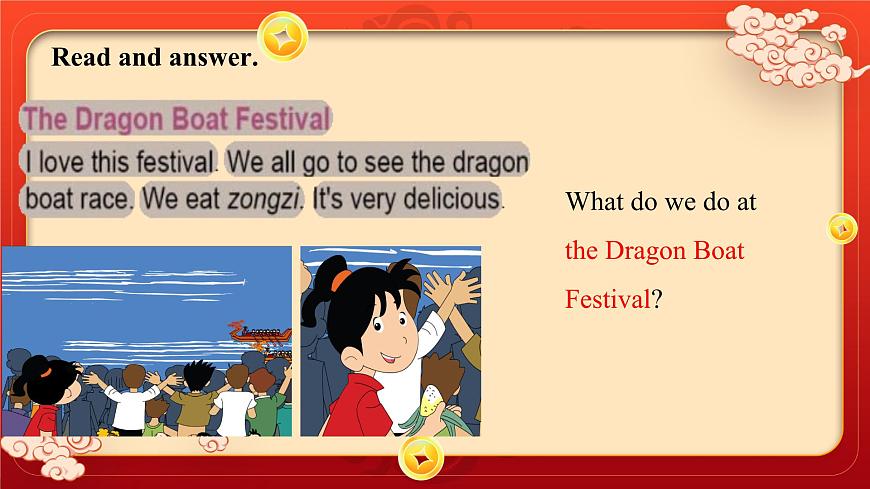 Module4 unit2 My favourite festival is the Spring festivals外研版三起六年級上冊第8頁