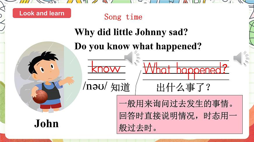譯林版（三起）英語六年級上冊Unit2《Song time&Cartoon time 》(教學(xué)課件)第5頁