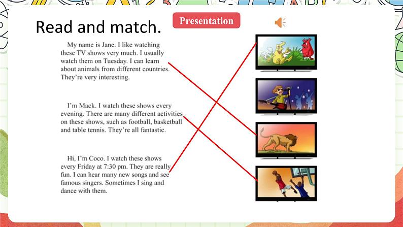 人教版新起点英语五上 Unit 5 《TV Shows》 Lesson 3 课件第6页