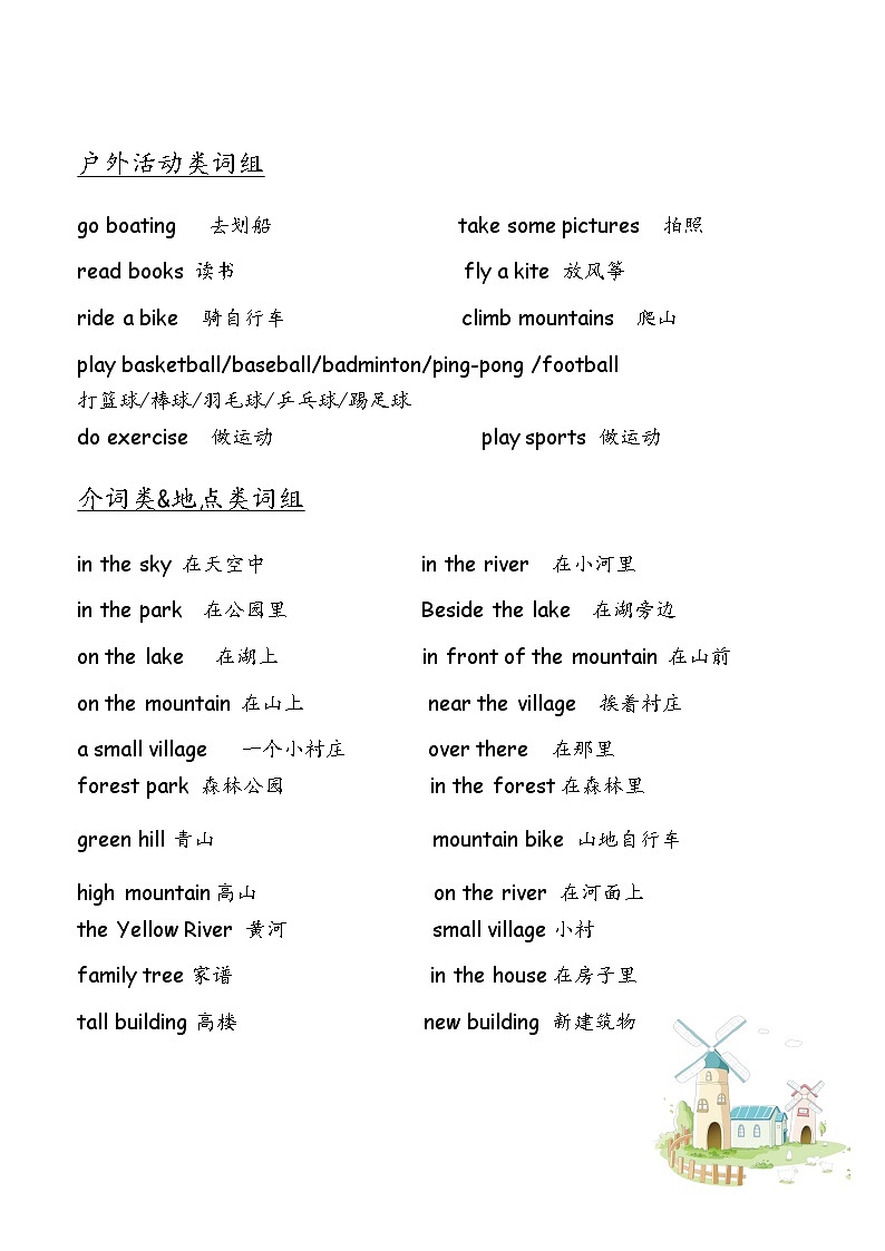 Unit 6 In a nature park-人教PEP版五年级上册知识点梳理03