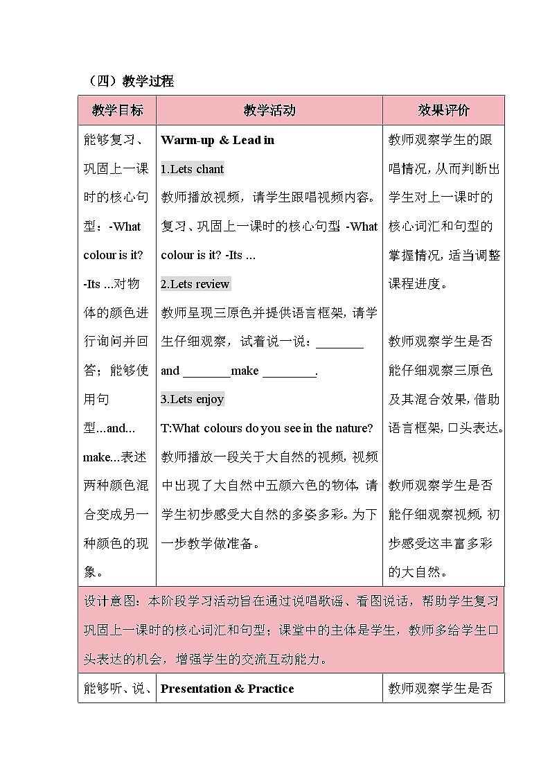人教PEP版(2024)三年级上册英语Unit 5 The colourful world第二课时:A. Lets learn教学设计03