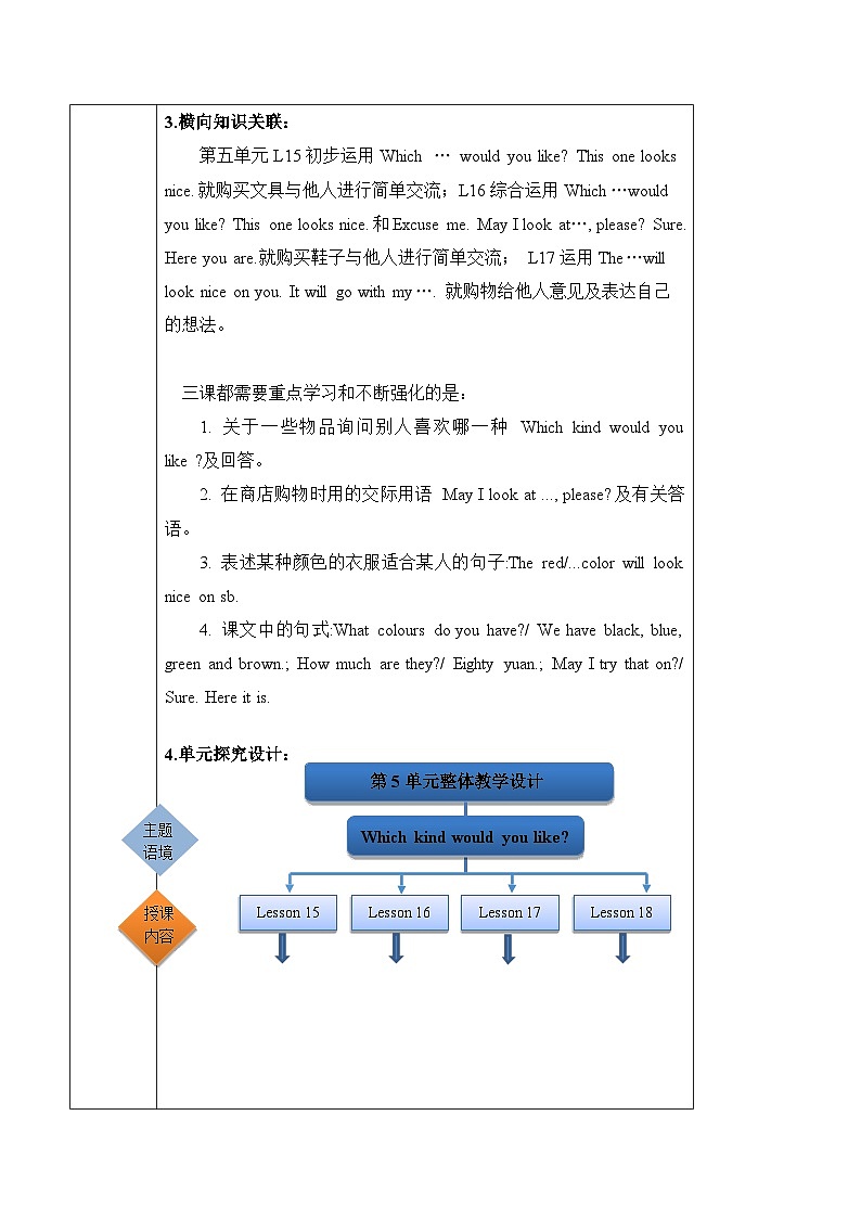 北京版英语四年级上册Unit5 Which kind would you like?Lesson 16 课件+单元整体教学设计02