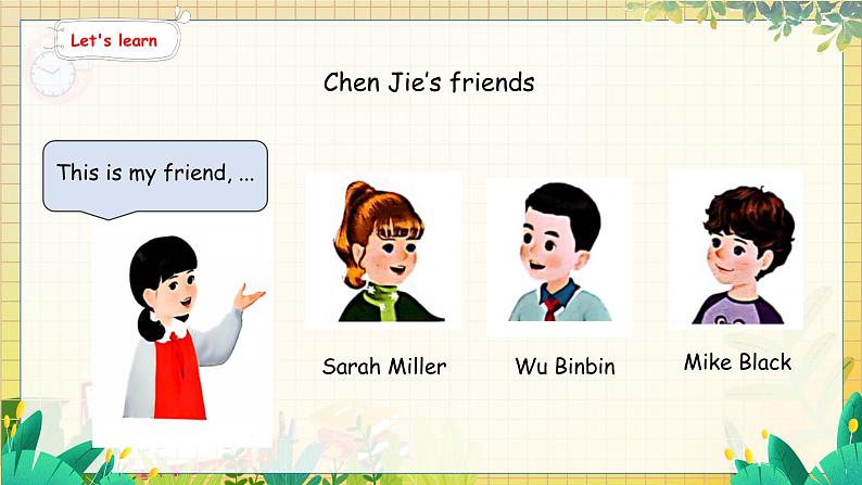 1. Unit 2 Part A Let's talk & Listen, sing and play 人教版(2024)英语三年级上册PPT课件+表格教案08