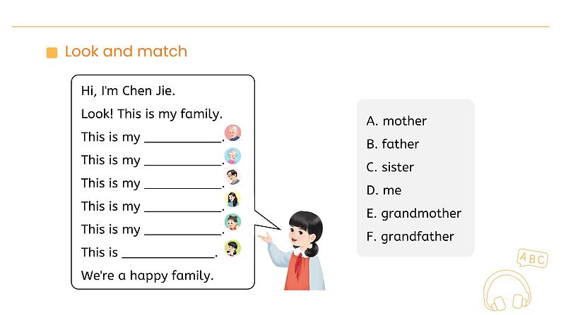 Unit 2 Different families Part A Let’s learn Lesson 2 课件第6页