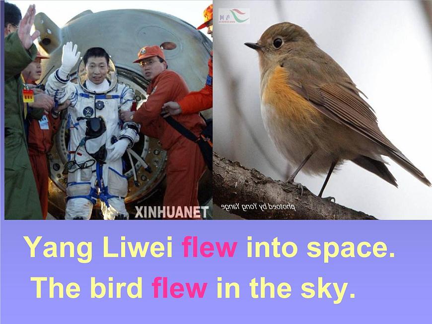 外研版一起小學(xué)英語六下《Module 7Unit 1 My father flew into space in Shenzhou Ⅴ.》PPT課件第8頁