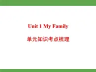 Unit 1 My Family单元知识考点梳理课件