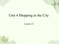 冀教版(三起)英语四年级上册 Unit 4  Shopping in the City Lesson 23_课件