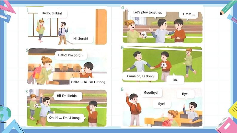 一年级英语上学期(人教PEP版2024) Unit 1 Hello!Lesson 6 课件第6页