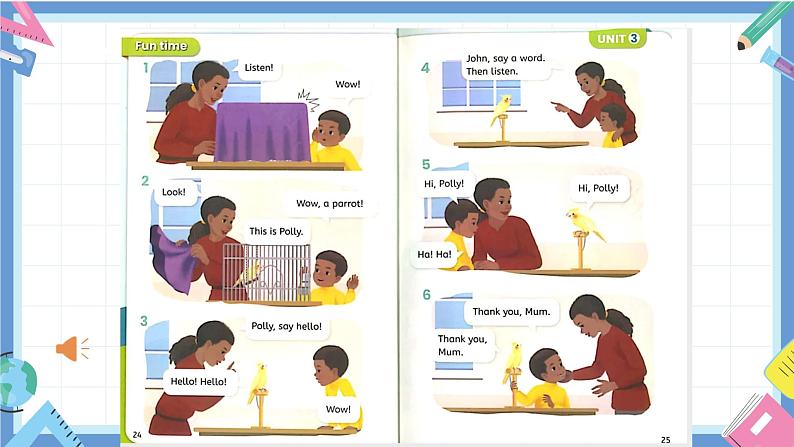 一年级英语上学期(人教PEP版2024) Unit 3 Look,listen and learn Lesson 6 课件05