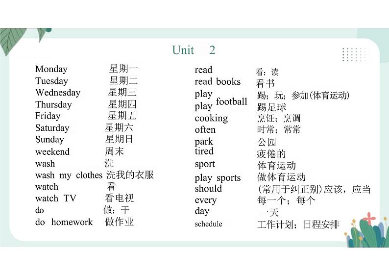 Unit2Myweek(课件)人教PEP版英语五年级上册第3页