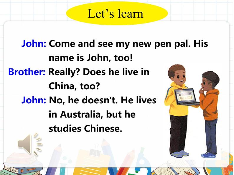 U4-B Let's learn & Listen, match and say第8页