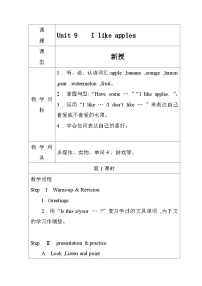 小学湘少版（2024）Unit 9 I like apples精品第1课时教案