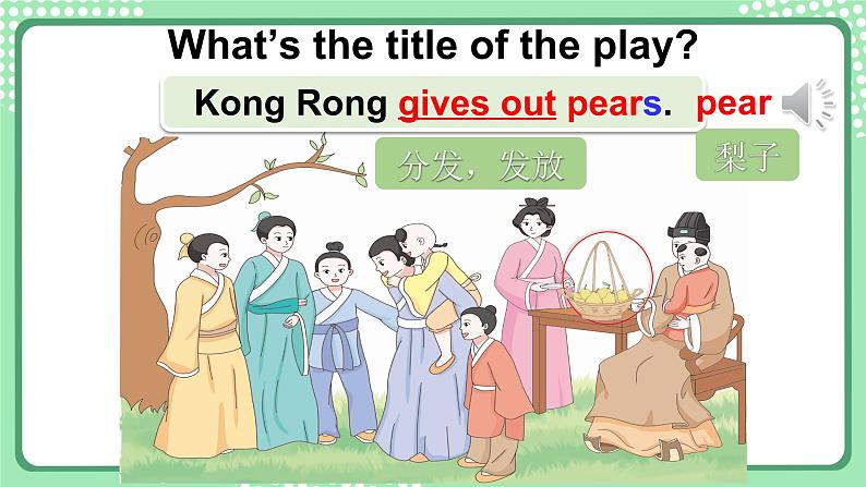 剑桥版三年级英语上册PPT课件 Plays Kong Rong gives out pears第4页