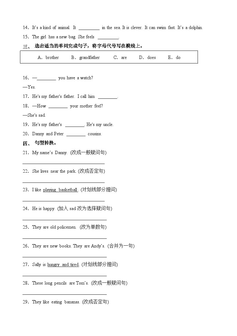 句型-2024-2025学年上海市四年级英语上册期中专项冲刺(牛津上海版试用本)第2页