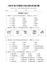 英语三年级上册（2024）Unit5 The colourful world精品单元测试当堂达标检测题