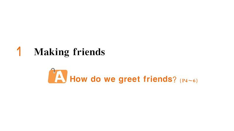 小学英语新人教版PEP三年级上册Unit1 Making friends作业课件(2024秋)第1页