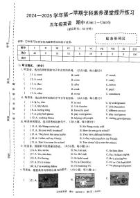 广东省深圳市宝安区2024-2025学年五年级上学期期中英语试题