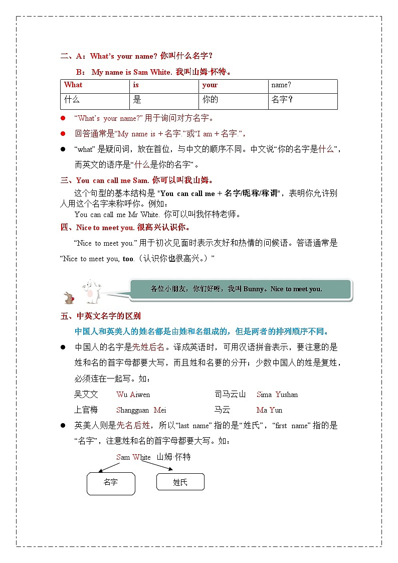 教科版(2024)英语三年级上册 Unit 3 Who's who(讲义)第2页