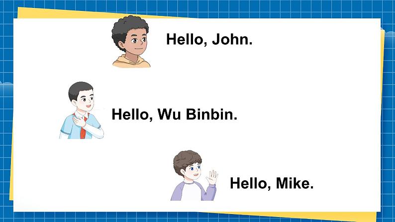 2024新人教版PEP小学英语三年级上册Unit1 Part A Let's talk课件(内嵌音视频)第6页