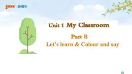 人教版小学英语四年级上次(习题课件)Unit 1 My classroom Part B  Let's learn & Colour and say