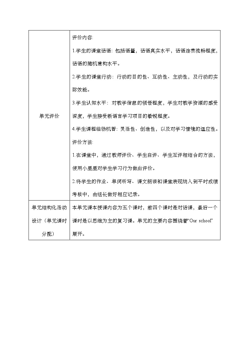 第四单元《 Unit 4 Our school》 Lesson 1大单元教案-2022-2023学年五年级英语下册(重大版)第3页