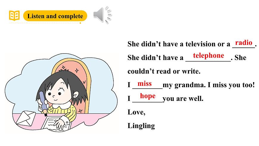 外研版（三起）英語五下 Module 1 Unit 2《She didn't have a television》課件第6頁