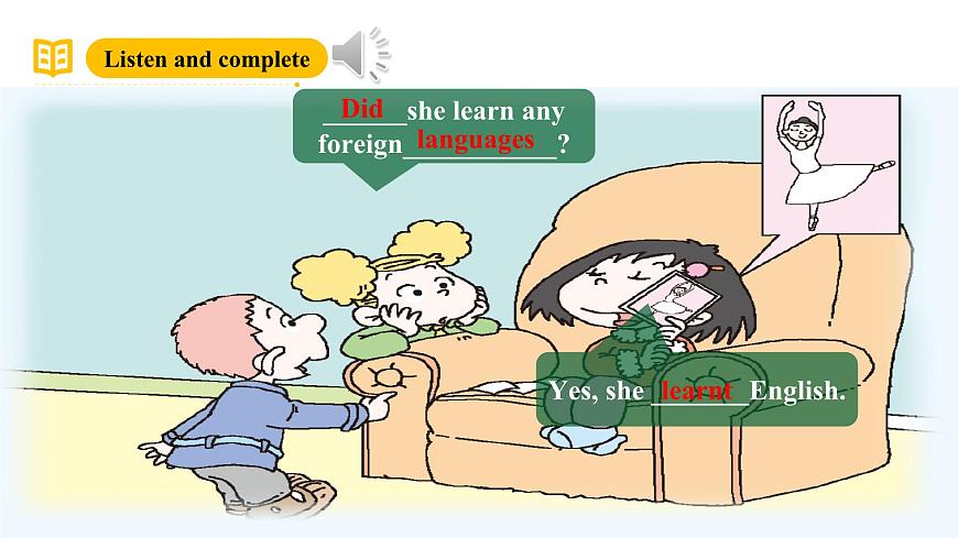 外研版（三起）英語五下 Module 2 Unit 1《 She learnt English》課件45張第7頁