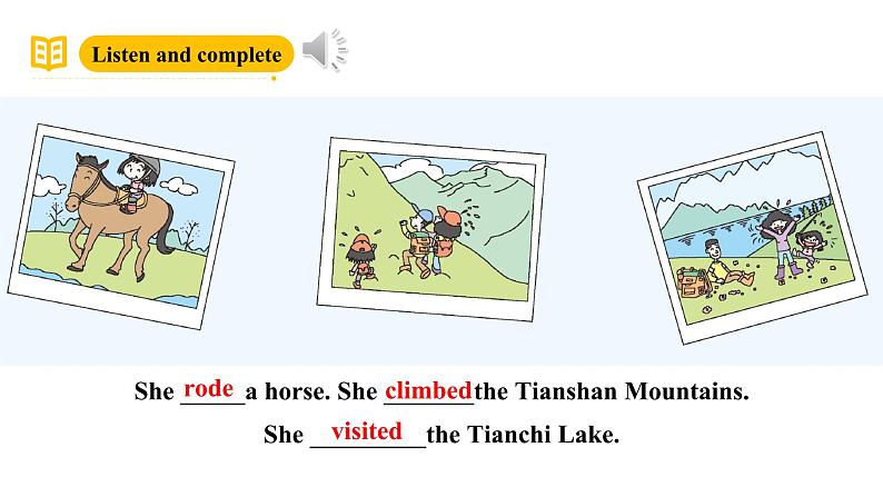 外研版(三起)英语五下 Module 6 Unit 2《She visited the Tianchi Lake 》课件35张第6页