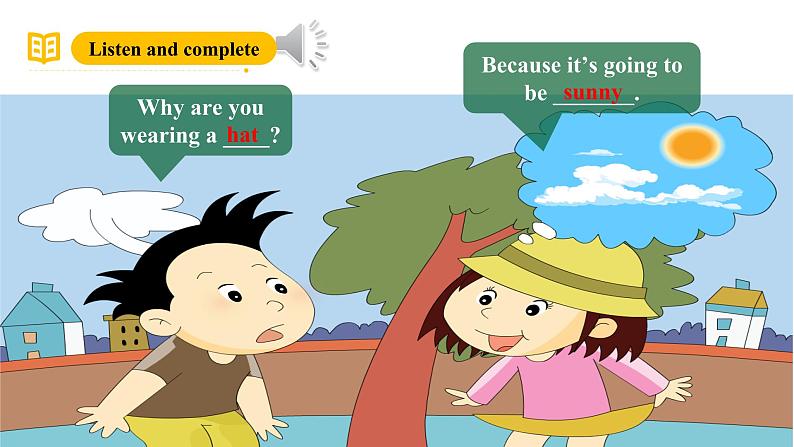 外研版(三起)英语六下 Module 8 Unit 2《Why are you wearing a hat?》课件第5页