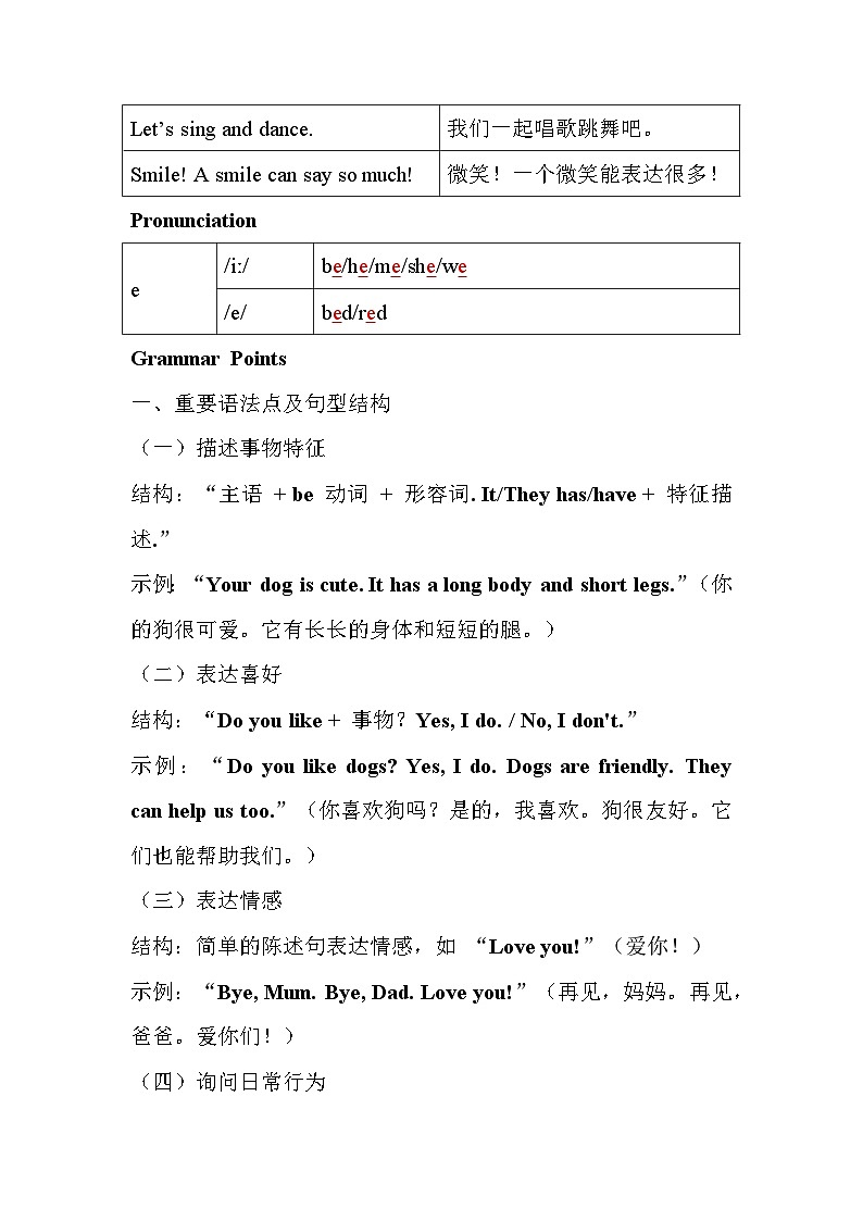 新人教版小学英语三年级下册Unit2Expressing yourself 单元知识梳理第3页
