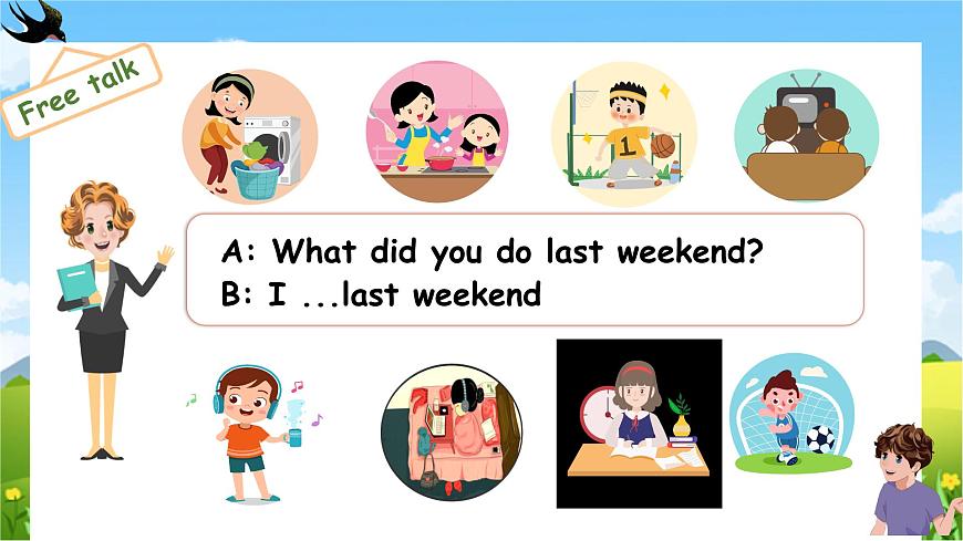 【核心素養(yǎng)-精品公開課】PEP版小學(xué)英語六年級下冊 《Unit 2 Last weekend PB Let's learn》課件第6頁