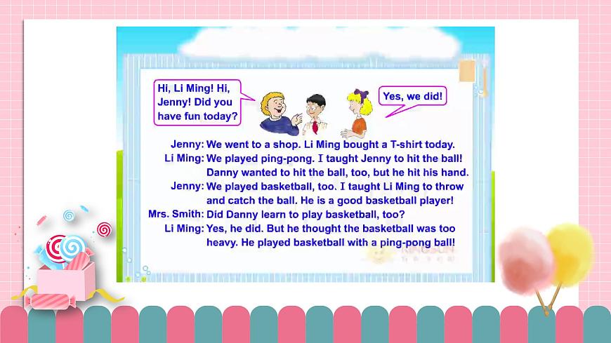 冀教版小學(xué)英語(yǔ)六年級(jí)下冊(cè)Lesson 4 Did you have fun？ 課件第6頁(yè)