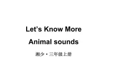 小学英语新湘少版三年级上册Let's Know More Animal sounds教学课件2024秋