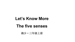 小学英语新湘少版三年级上册Let's Know More The five senses教学课件2024秋